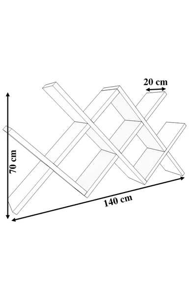 mokaparkavm Geniş Raflı Çoklu Bölmeli Duvara Monte Dekoratif Kitaplık - 4