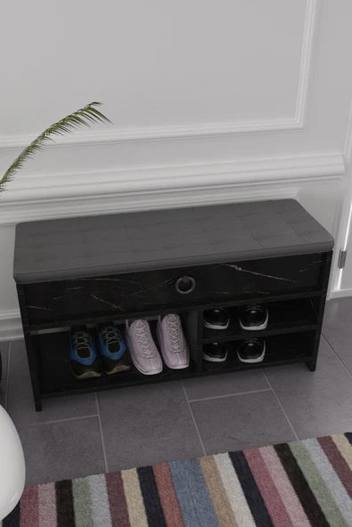 mokaparkavm Çilek çok amaçlı döşemeli kapaklı ayakkabılık giriş hol - 2