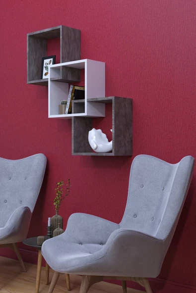 mokaparkavm Mokapark Rafael Dekoratif 3'lü Duvar Rafı Çok Amaçlı Kullanımlı Raf