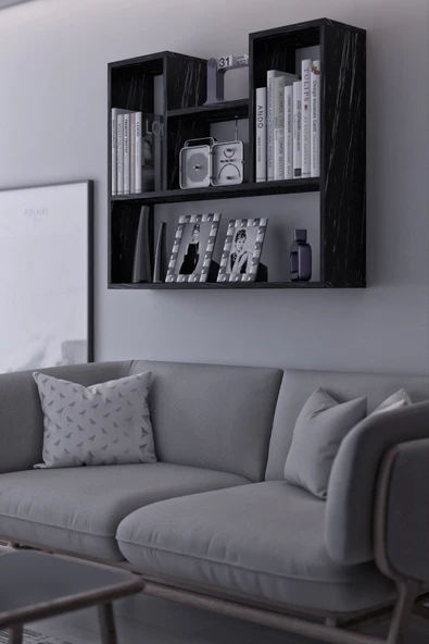 mokaparkavm Dekoratif Duvar Rafı Salon Banyo Balkon Mutfak Kitaplık Çok Amaçlı Raf Dekorraf