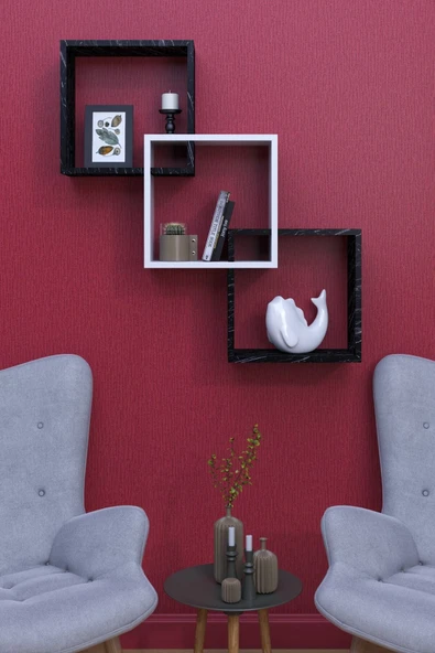 mokaparkavm Mokapark Rafael Dekoratif 3'lü Duvar Rafı Çok Amaçlı Kullanımlı Raf - 2