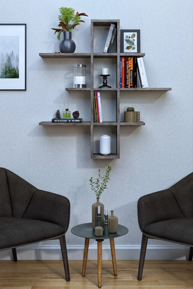 mokaparkavm Mokapark Duvar Rafı Kitaplık Günlük Eşyaları Düzenleme Rafı Manol - 2