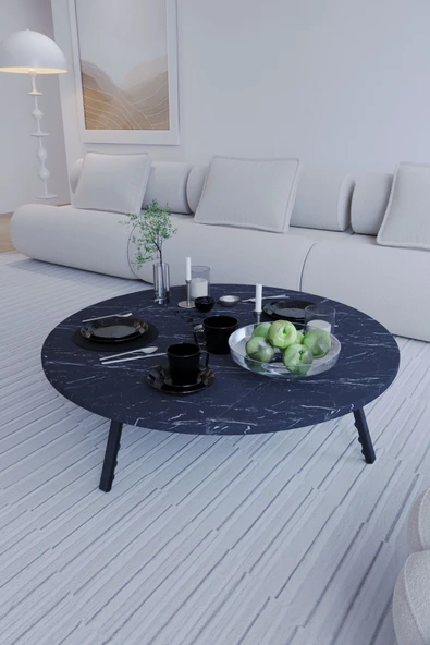 mokaparkavm Mega Kozalak Katlanabilir Ayaklı Yer Sofrası Yemek Masası Mutfak Masası Balkon Masası103 Cm - Resim 2