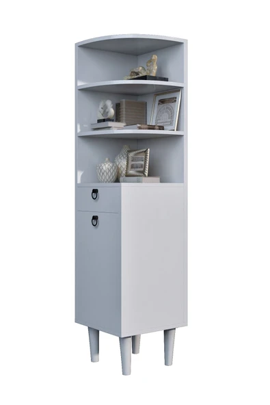 mokaparkavm Köşe Dolabı 2 Kapaklı Bölmeli Çok Amaçlı Raf - 2