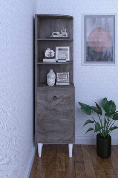 mokaparkavm Dekoratif Köşe Rafı, Çok Amaçlı Raf, Salon Rafı Lukas - 2