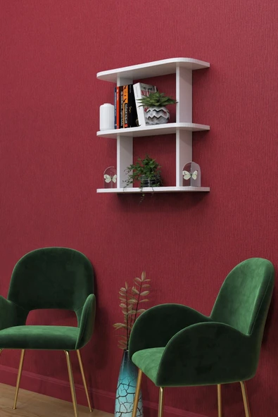 mokaparkavm Dekoratif Duvar Rafı2 Oval Çok Amaçlı 2 Katlı Raf Rafy2