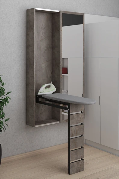 mokaparkavm Ütü Masası Dolaplı Duvara Monte Gri - 2