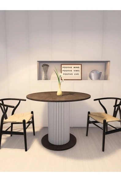 mokaparkavm ANTORYUM YUVARLAK YEMEK MASASI MUTFAK MASASI 90 CM - 2