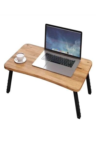 DELİOĞLU MOBİLYA Dellaks Laptop Sehpası Seyyar Kahvaltı Masası Katlanır Çalışma Sehpası Atlantik Çam