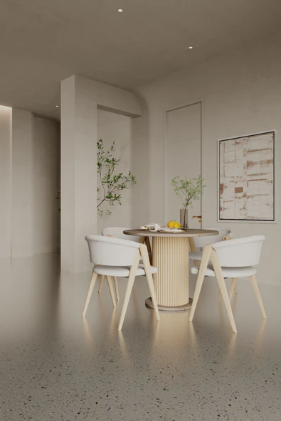 mokaparkavm YUVARLAK MUTFAK MASASI YEMEK MASASI - Resim 4