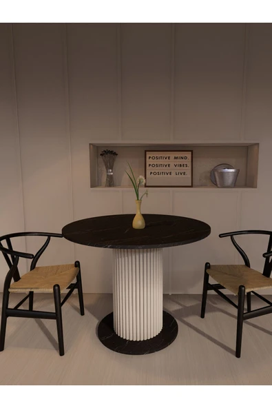 mokaparkavm YUVARLAK YEMEK MASASI MUTFAK MASASI DEKORATİF ŞIK AYAKLI - 5