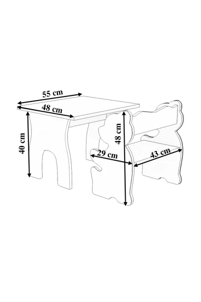 mokaparkavm Mokapark Çocuk Aktivite Masası Sandalyesi Çocuk Oyun Masa Takımı Childiren1223 - 4