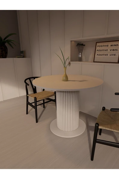 mokaparkavm YUVARLAK MUTFAK MASASI YEMEK MASASI DEKORATİF ŞIK AYAKLI - 3