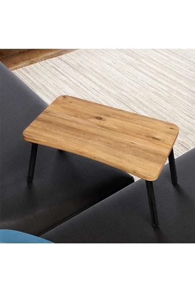 DELİOĞLU MOBİLYA Dellaks Laptop Sehpası Seyyar Kahvaltı Masası Katlanır Çalışma Sehpası Atlantik Çam - 2