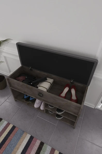 mokaparkavm Çilek çok amaçlı döşemeli kapaklı ayakkabılık giriş hol - 4