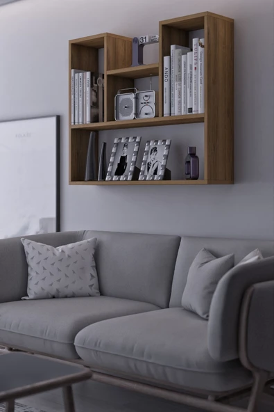 mokaparkavm Lale Dekoratif Duvar Rafı Salon Banyo Balkon Mutfak Kitaplık Çok Amaçlı Raf Dekorraf