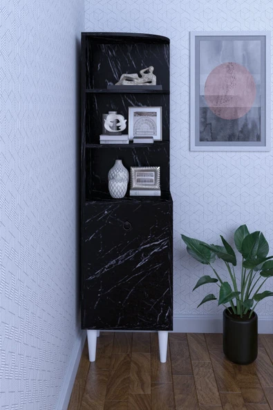 mokaparkavm Dekoratif Köşe Rafı, Çok Amaçlı Raf, Salon Rafı Lukas - 3