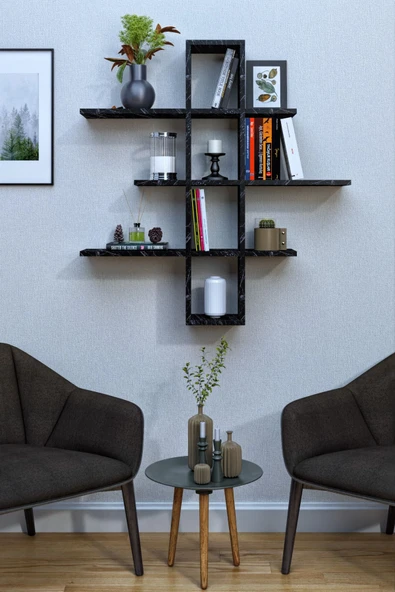 mokaparkavm Mokapark Duvar Rafı Kitaplık Günlük Eşyaları Düzenleme Rafı Manol - 2