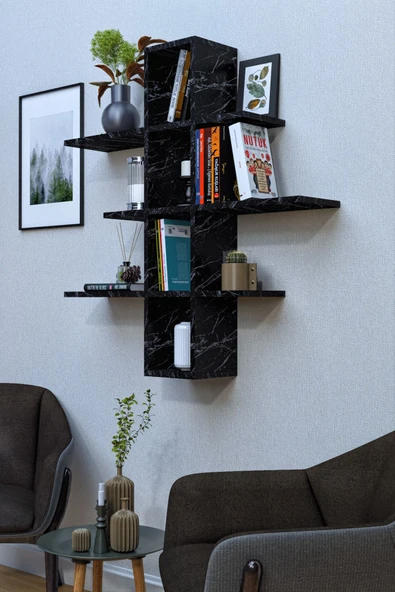 mokaparkavm Mokapark Duvar Rafı Kitaplık Günlük Eşyaları Düzenleme Rafı Manol