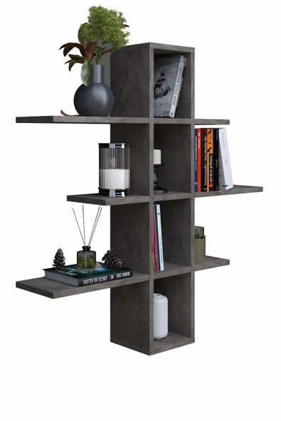 mokaparkavm Mokapark Duvar Rafı Kitaplık Günlük Eşyaları Düzenleme Rafı Manol - 3