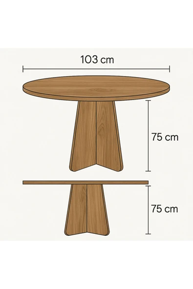 mokaparkavm Barberon yuvarlak modern dekoratif yemek masası mutfak masası - 4