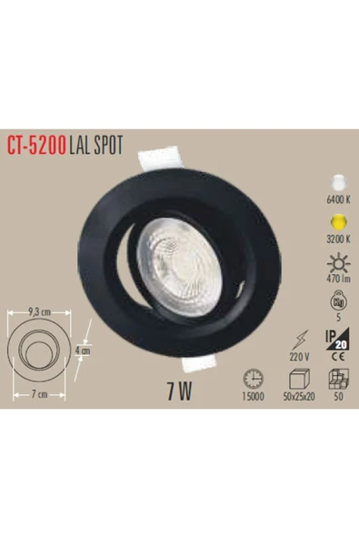 Cata  Ct 5200 7w Led Spot 6400k Beyaz Işık 4 '^lü Settir - 3