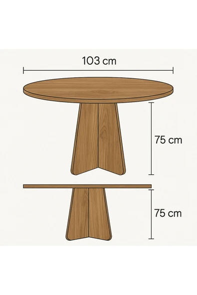 mokaparkavm Barberon yuvarlak modern dekoratif yemek masası mutfak masası - 3