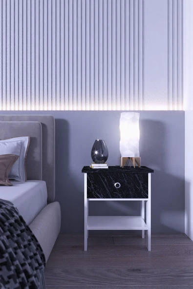 mokaparkavm Saray Çekmeceli Bölmeli Baş Ucu Komidin - 3