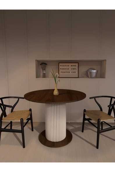 mokaparkavm ANTORYUM YUVARLAK YEMEK MASASI MUTFAK MASASI 90 CM - Resim 3