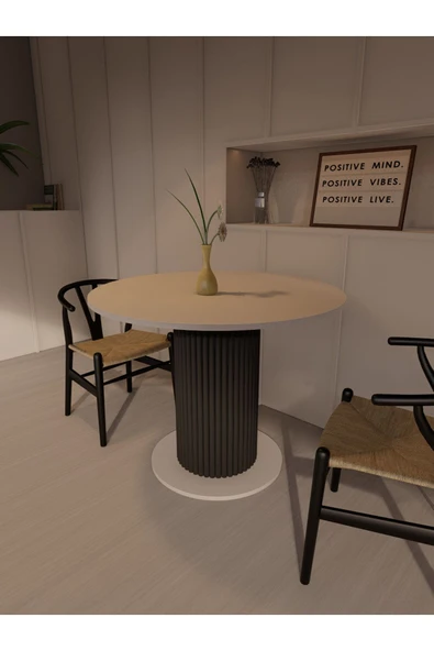 mokaparkavm YUVARLAK MUTFAK MASASI YEMEK MASASI DEKORATİF ŞIK AYAKLI - 4