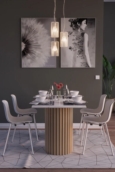 mokaparkavm BODRUM YEMEK MASASI PORSELEN MERMER DEZGAH - 2