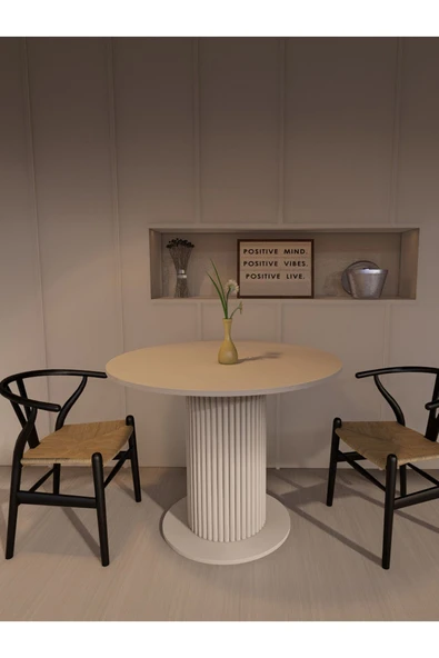 mokaparkavm YUVARLAK MUTFAK MASASI YEMEK MASASI DEKORATİF ŞIK AYAKLI - 5