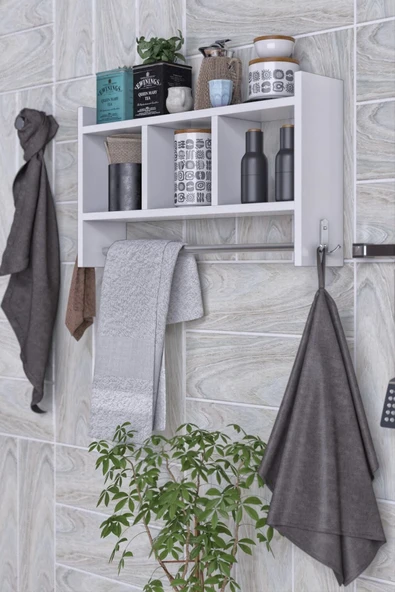 rafineritasarım Mokaparkavm Mutfak Rafı Çok Amaçlı Duvar Rafı Beyaz