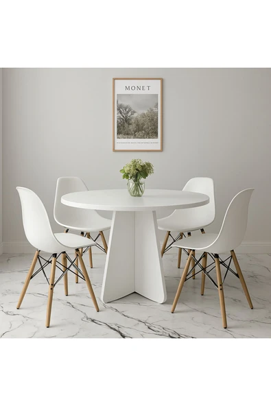 mokaparkavm Barberon yuvarlak modern dekoratif yemek masası mutfak masası - 3