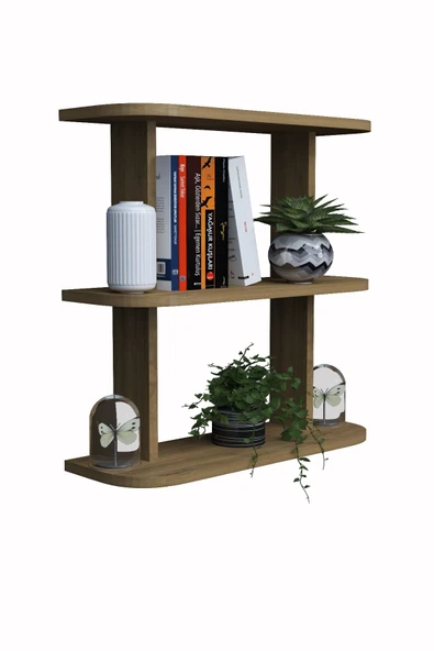 mokaparkavm Dekoratif Duvar Rafı2 Oval Çok Amaçlı 2 Katlı Raf Rafy2 - 4