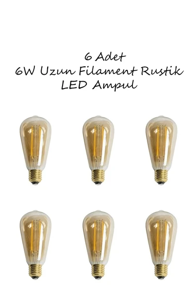 Cata  6 Adet Ct-4284 Rustik 6 W Led Ampul - (e-27)