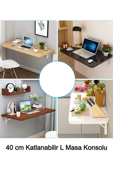 Ersan Katlanabilir L Masa Konsolu 30 Cm Metal / 2'li Paket - 3