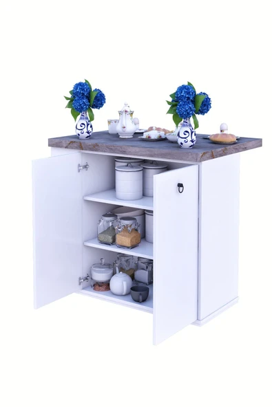 mokaparkavm Mutfak Adası Çok Amaçlı Mutfak Masası - 3