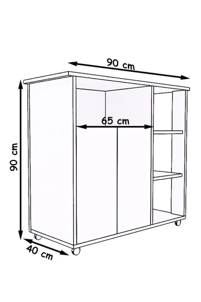 mokaparkavm Mikro Dalga Fırın Dolabı 2 Kapaklı Çok Amaçlı Dolap - 5