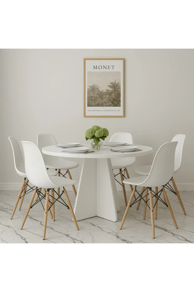 mokaparkavm Barberon yuvarlak modern dekoratif yemek masası mutfak masası - 2