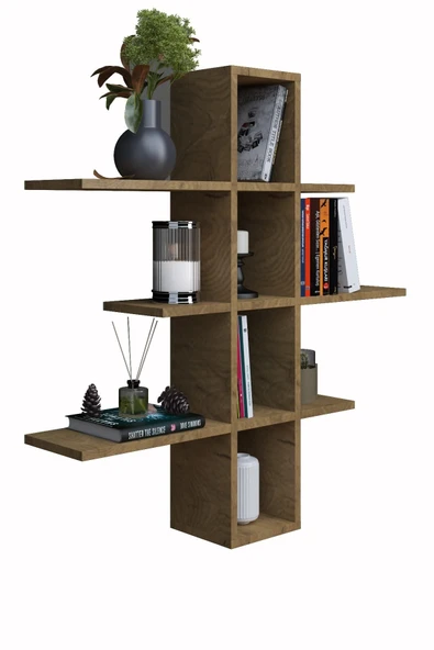 mokaparkavm Mokapark Duvar Rafı Kitaplık Günlük Eşyaları Düzenleme Rafı Manol - 4