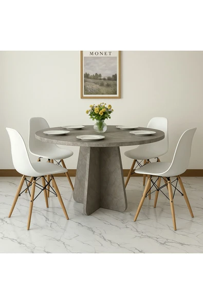 mokaparkavm Barberon yuvarlak modern dekoratif yemek masası mutfak masası