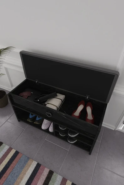 mokaparkavm Çilek çok amaçlı döşemeli kapaklı ayakkabılık giriş hol - 3