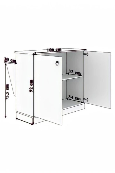 mokaparkavm Mutfak Masası Ada Şeklinde Bar Masa Ile Birlikte Beyaz Ahşap Ceviz Renk Azure 565656 - Resim 4