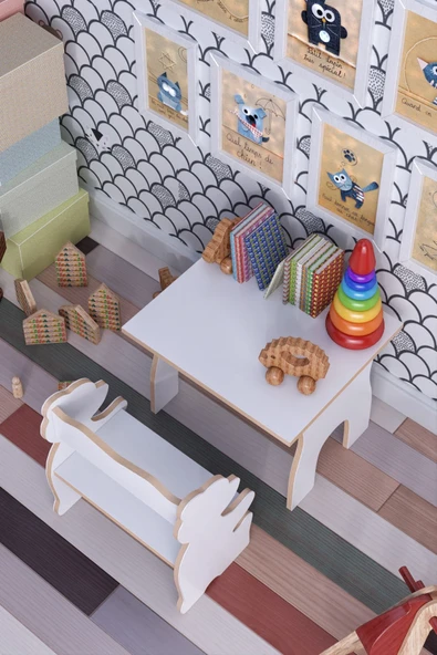 mokaparkavm Mokapark Çocuk Aktivite Masası Sandalyesi Çocuk Oyun Masa Takımı Childiren1223 - 3