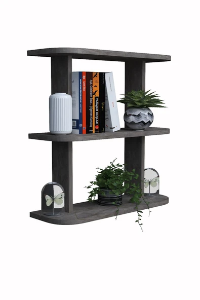 mokaparkavm Dekoratif Duvar Rafı2 Oval Çok Amaçlı 2 Katlı Raf Rafy2 - 4