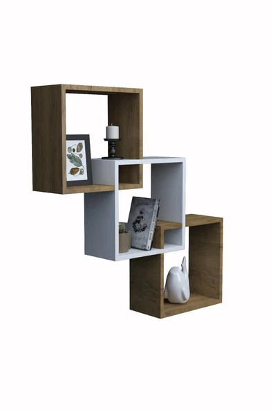 mokaparkavm Mokapark Rafael Dekoratif 3'lü Duvar Rafı Çok Amaçlı Kullanımlı Raf - 3