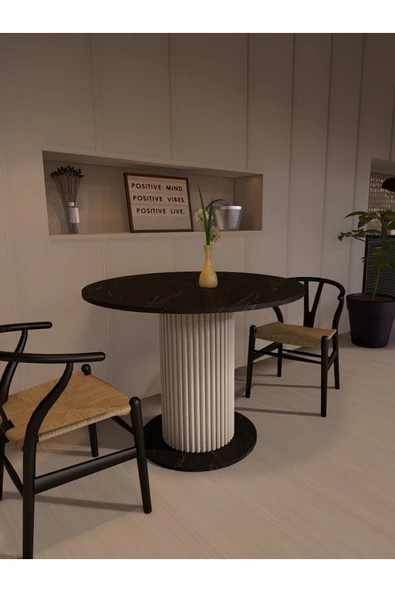 mokaparkavm YUVARLAK YEMEK MASASI MUTFAK MASASI DEKORATİF ŞIK AYAKLI - 4