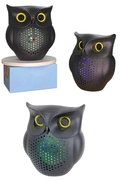 TWS Bluetooth Hoparlör Baykuş Tasarımlı Taşınabilir RGB Işıklı Uzun Pil Ömrü - 4