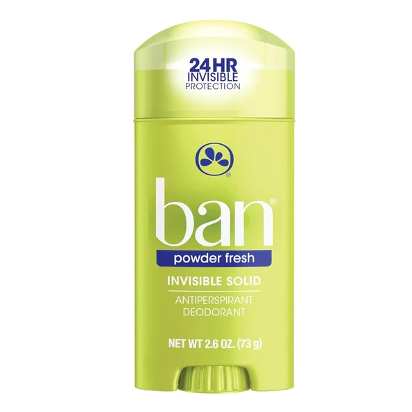 Ban Invisible Antiperspirant Deo Powder Fresh Solid Stick 2.6 0z 73 gr